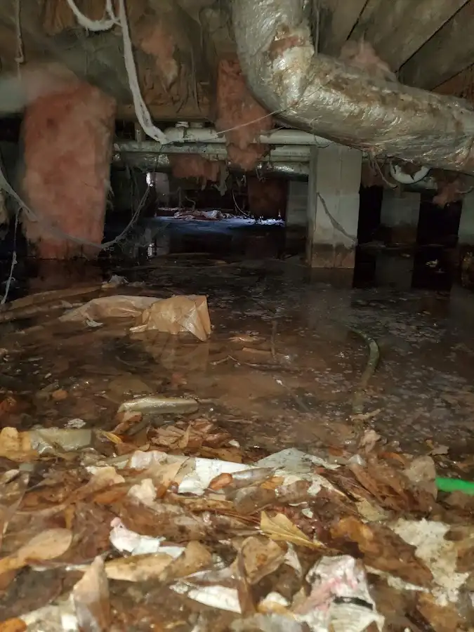 Crawl space flood assessment for Commercial Water Damage Restoration in Burbank